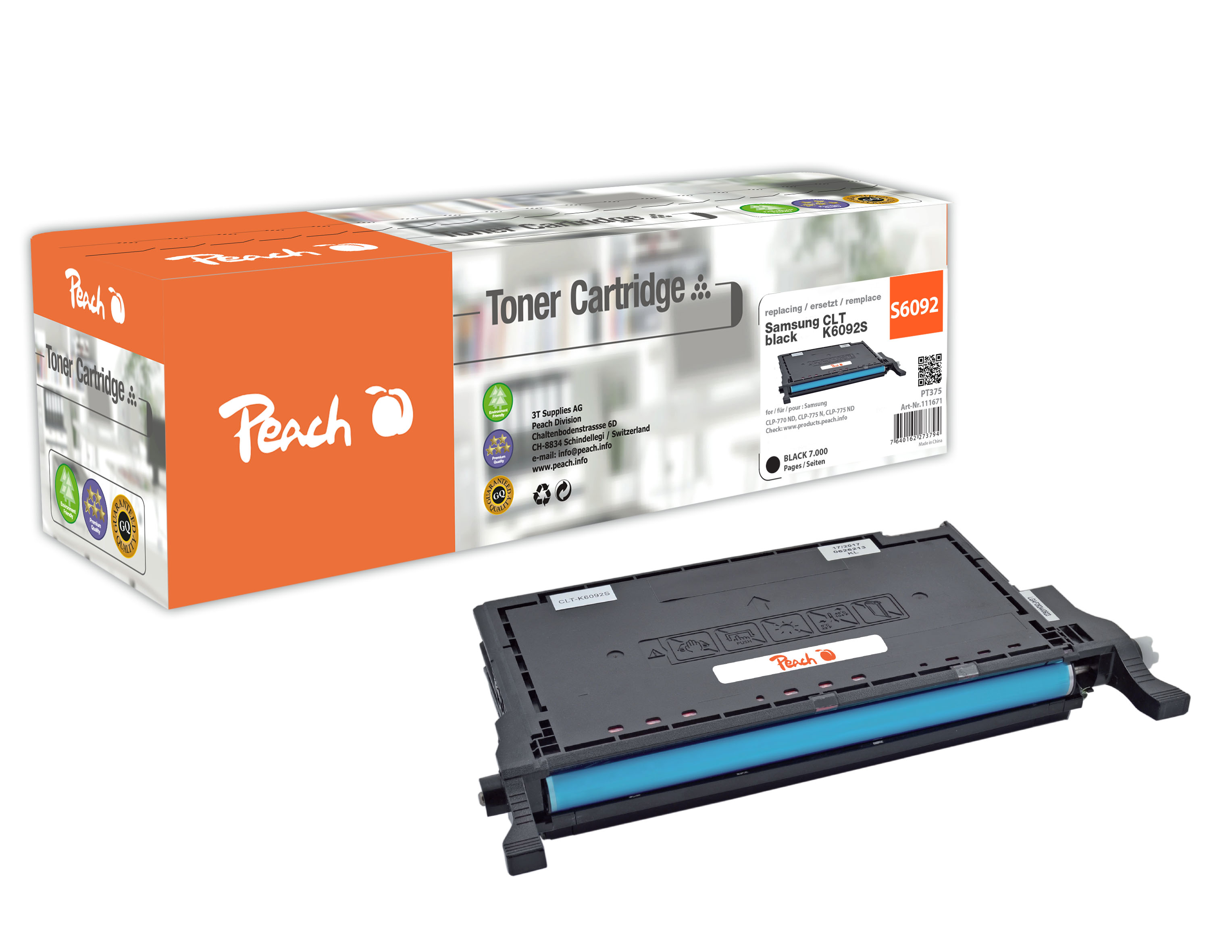 Peach  Tonermodul schwarz kompatibel zu Samsung CLP-775 ND
