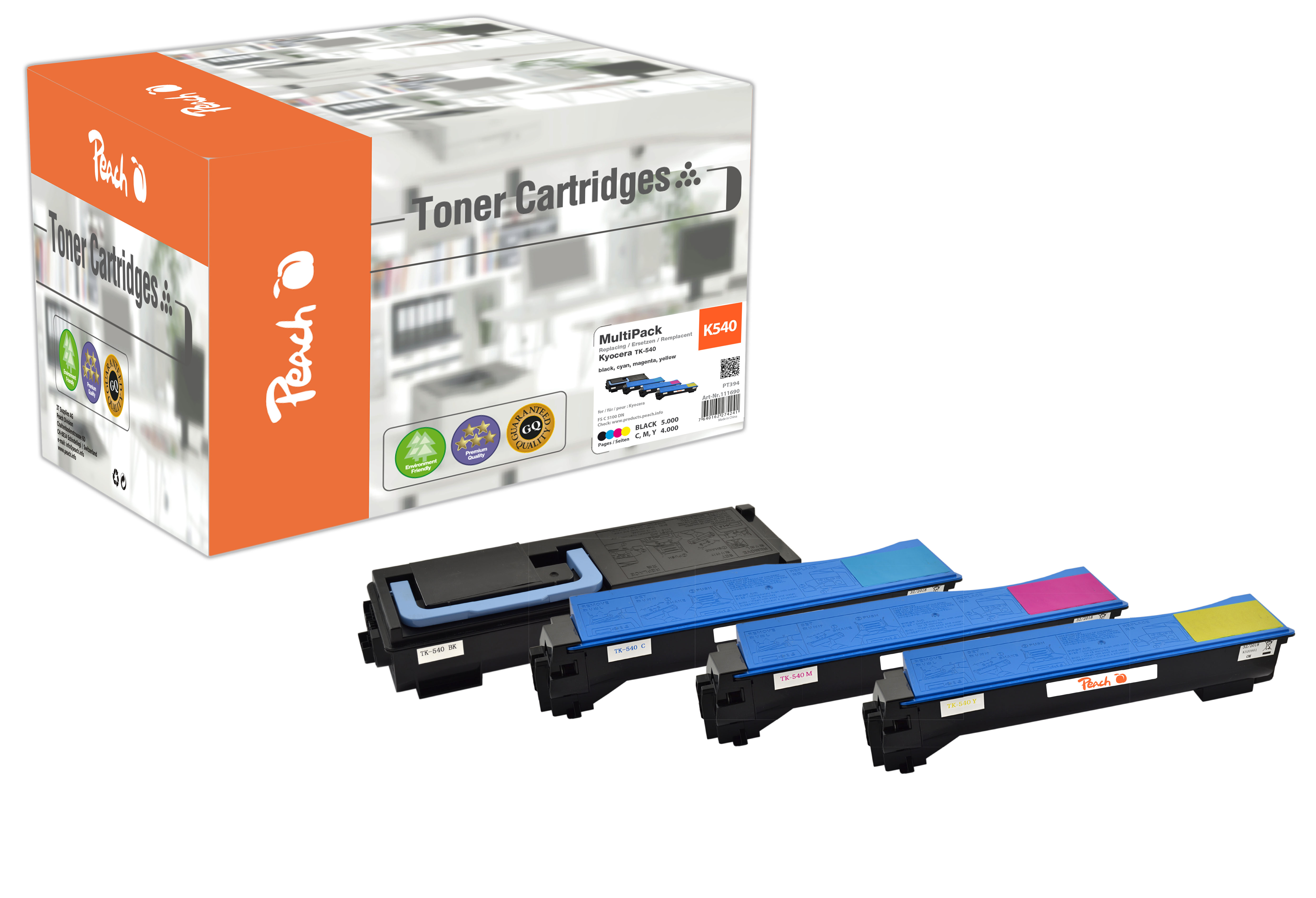 Peach  Spar Pack Tonermodule kompatibel zu Kyocera FSC 5100 DN