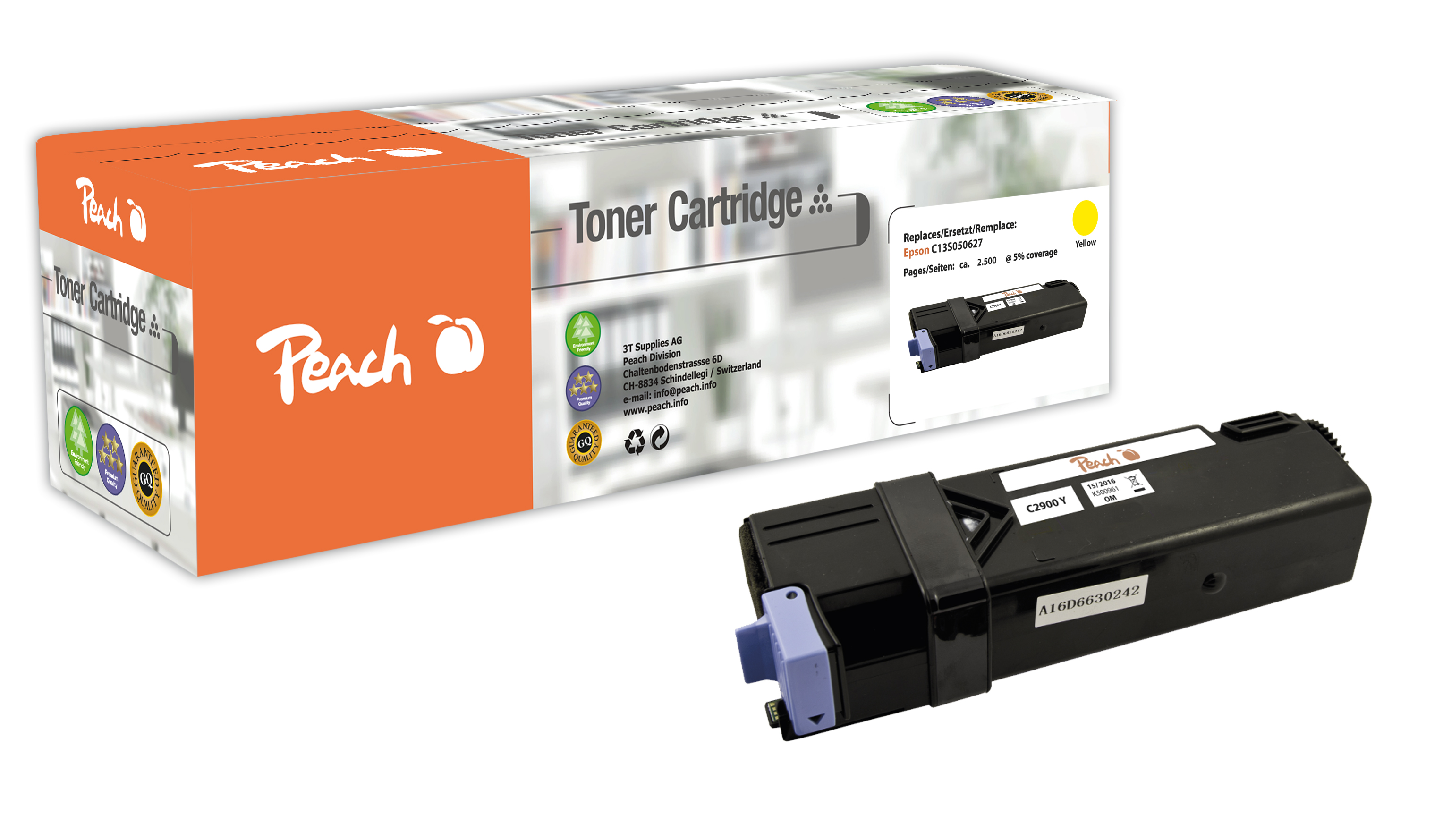 Peach  Tonermodul gelb kompatibel zu Epson Aculaser C 2900 N