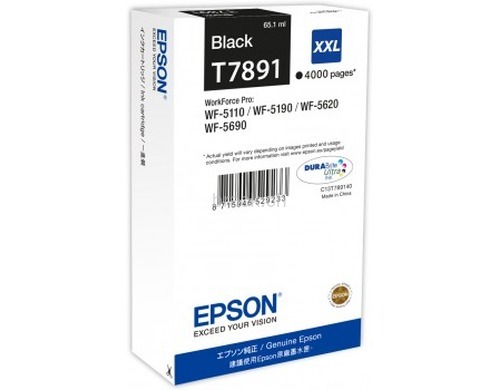 Original  Tintenpatrone XXL schwarz Epson WorkForce Pro WF-5190 DW