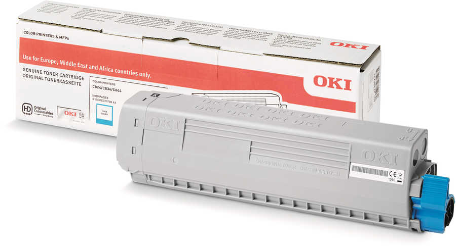 Original  Tonerpatrone cyan OKI C 834 nw