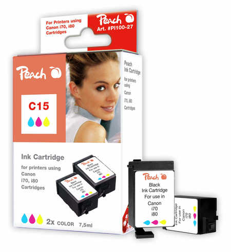 Peach 2  Tintenpatronen color kompatibel zu Canon I 80