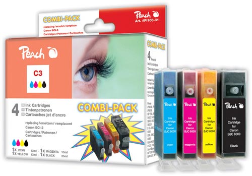 Peach  Spar Pack Tintenpatronen kompatibel zu Canon Multipass F 50