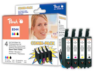 Peach  Spar Pack Tintenpatronen kompatibel zu Epson Stylus C 84 WN