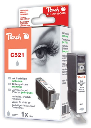 Peach  XL-Tintenpatrone grau kompatibel zu Canon Pixma MP 980