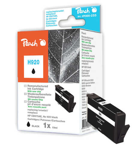 Peach  Tintenpatrone schwarz kompatibel zu HP OfficeJet 7000 special Edition