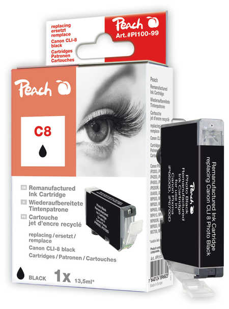 Peach  Tintenpatrone foto schwarz kompatibel zu Canon Pixma MP 830