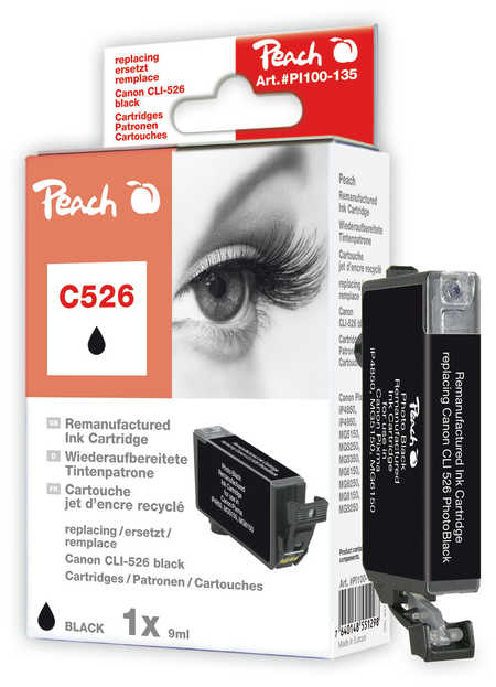 Peach  Tintenpatrone foto schwarz kompatibel zu Canon Pixma MG 5140