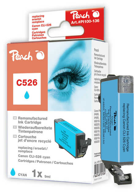 Peach  Tintenpatrone cyan kompatibel zu Canon Pixma MG 5140