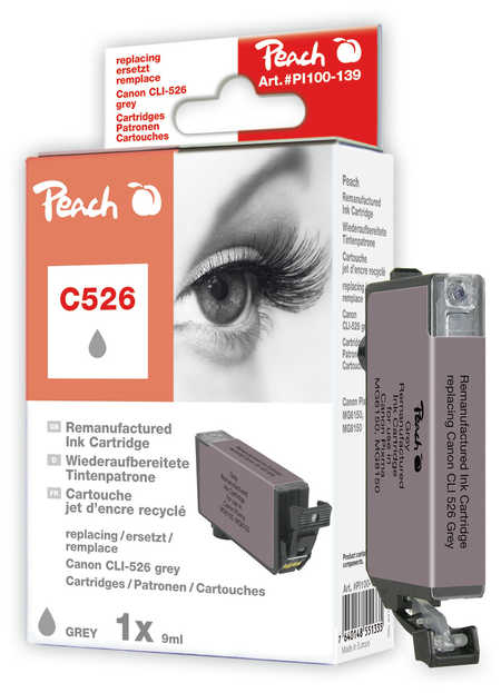 Peach  Tintenpatrone grau kompatibel zu Canon Pixma MG 6150