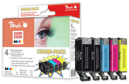 Peach  Spar Pack Tintenpatronen kompatibel zu Canon Pixma MG 5140