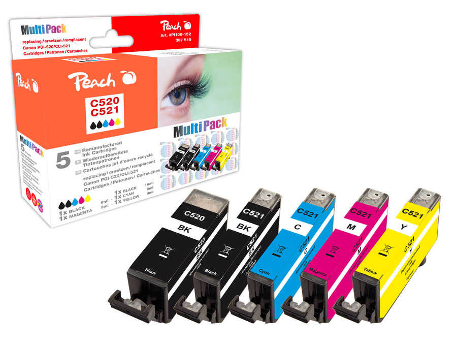 Peach  Spar Pack Tintenpatronen kompatibel zu Canon Pixma MP 640 R