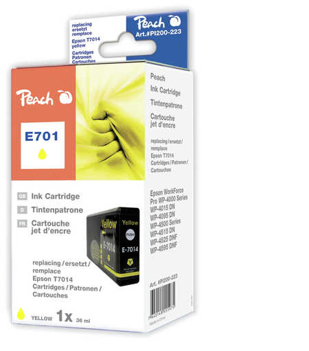 Peach  XL-Tintenpatrone gelb kompatibel zu Epson WorkForce Pro WP-4015 DN