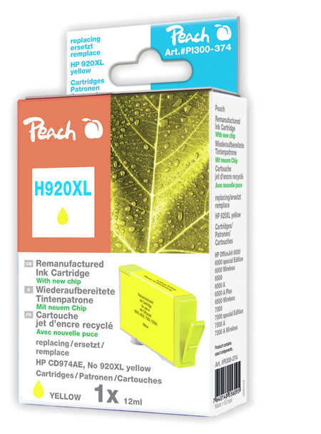 Peach  Tintenpatrone gelb HC kompatibel zu HP OfficeJet 7000 special Edition