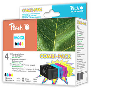 Peach  Spar Pack Tintenpatronen kompatibel zu HP OfficeJet 7500 A Wireless