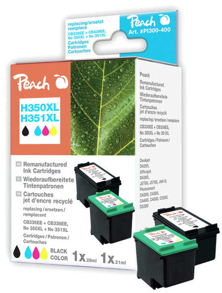 Peach  Spar Pack Druckköpfe kompatibel zu HP OfficeJet J 6424