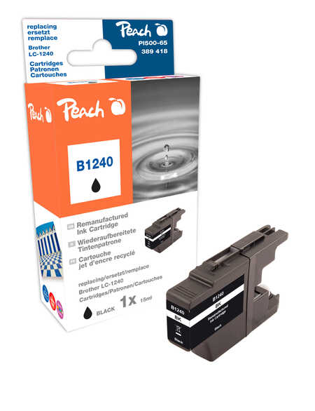 Peach  Tintenpatrone schwarz kompatibel zu Brother DCPJ 725 DW