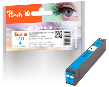 Peach  Tintenpatrone cyan kompatibel zu HP OfficeJet Pro X 451 dw
