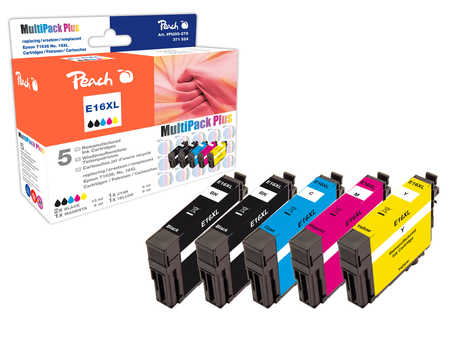 Peach  Spar Pack Plus Tintenpatronen, kompatibel zu Epson WorkForce WF-2660 DWF