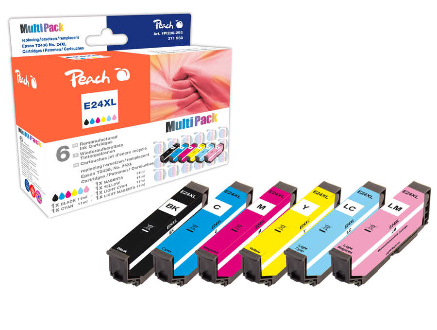 Peach  Spar Pack Tintenpatronen HY kompatibel zu Epson Expression Photo XP-950