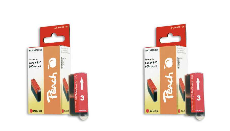 Peach  Doppelpack Tintenpatronen magenta kompatibel zu Canon BJC 610