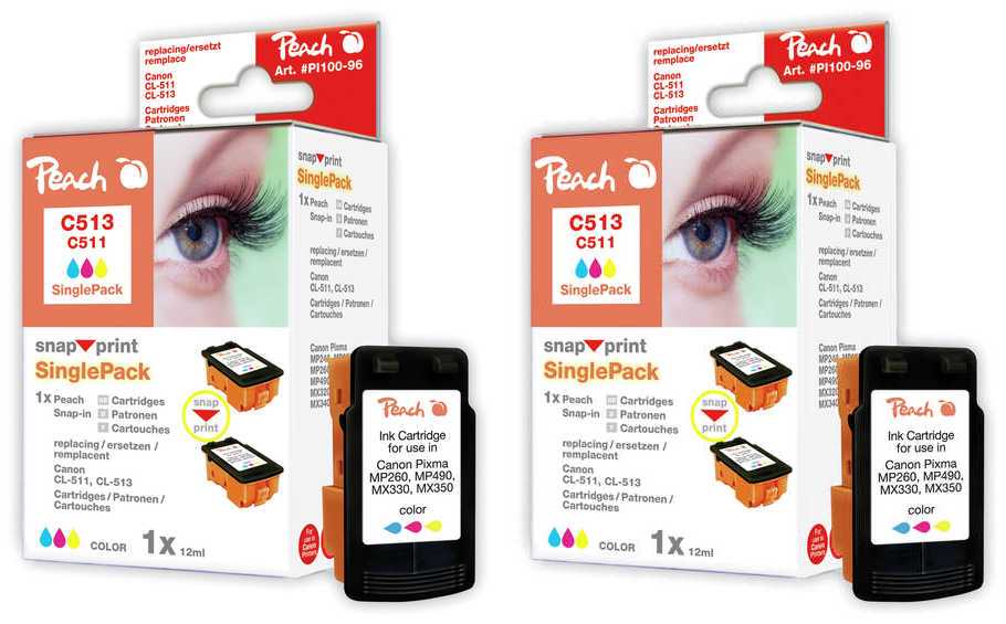 Peach  Doppelpack Tintenpatronen gelb kompatibel zu Canon BJC 610