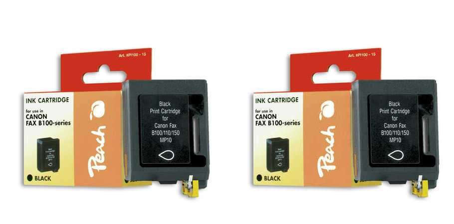 Peach  Doppelpack Druckköpfe schwarz kompatibel zu Canon Fax B 140