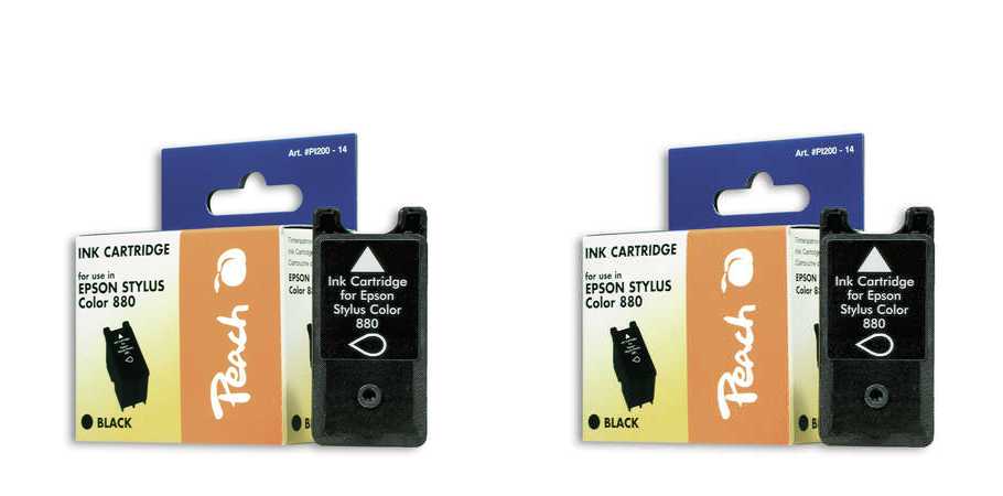Peach  Doppelpack Tintenpatronen schwarz kompatibel zu Epson Stylus Color 880