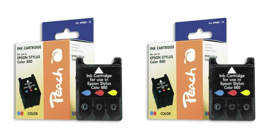 Peach  Doppelpack Tintenpatronen color kompatibel zu Epson Stylus Color 880