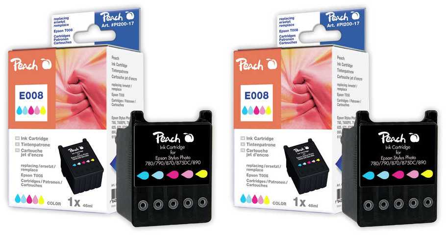 Peach  Doppelpack Tintenpatronen color kompatibel zu Epson Stylus Photo 790