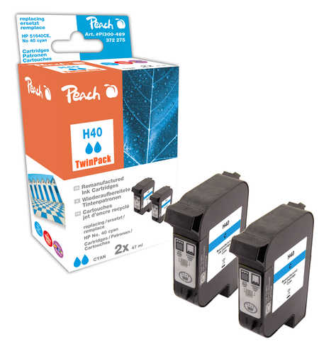 Peach  Doppelpack Druckköpfe cyan kompatibel zu HP Color Copier 210