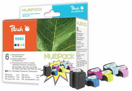 Peach  Spar Pack Tintenpatronen kompatibel zu HP PhotoSmart C 5100 Series