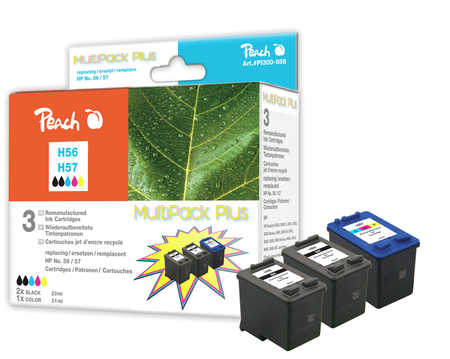 Peach  Spar Pack Plus Druckköpfe Tintenpatronen bk/c kompatibel zu HP OfficeJet 4105