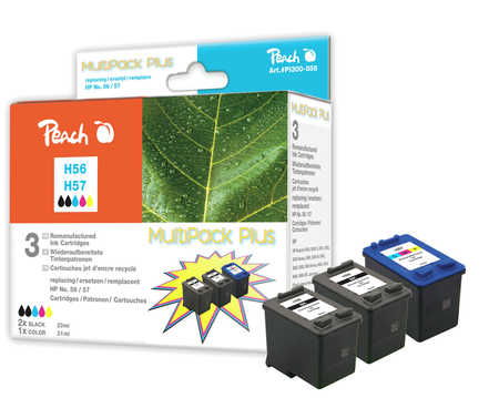 Peach  Spar Pack Plus Druckköpfe Tintenpatronen bk/c kompatibel zu HP Digital Copier Printer 410
