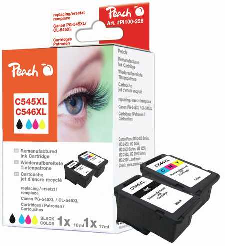 Peach  Spar Pack Druckköpfe kompatibel zu Canon Pixma TS 3100 Series