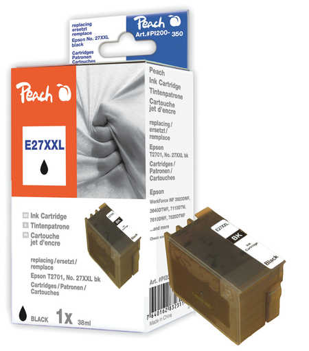 Peach  Tintenpatrone schwarz kompatibel zu Epson WorkForce WF-3620 WF