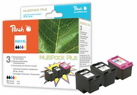Peach  Spar Pack Plus Druckköpfe kompatibel zu HP Envy 4502 e-All-in-One