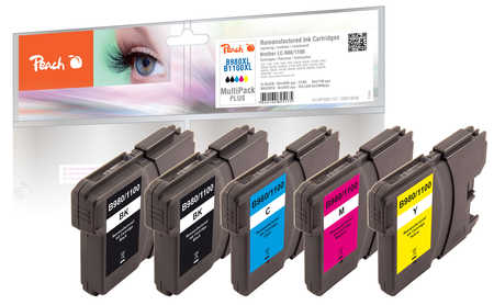 Peach  Spar Pack Plus Tintenpatronen, kompatibel zu Brother MFC-790 Series