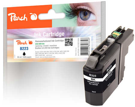 Peach  Tintenpatrone schwarz kompatibel zu Brother MFCJ 680 DW