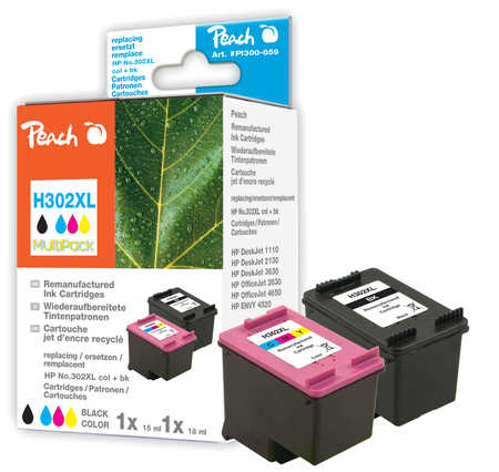 Peach  Spar Pack Druckköpfe kompatibel zu HP DeskJet 2136