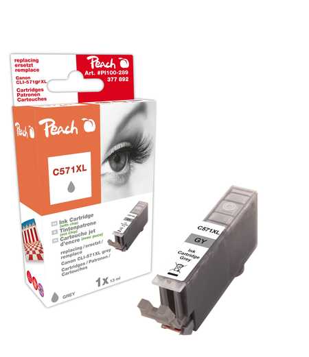 Peach  Tintenpatrone XL grau kompatibel zu Canon Pixma TS 9000 Series
