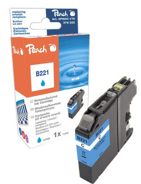 Peach  Tintenpatrone cyan kompatibel zu Brother MFCJ 680 DW