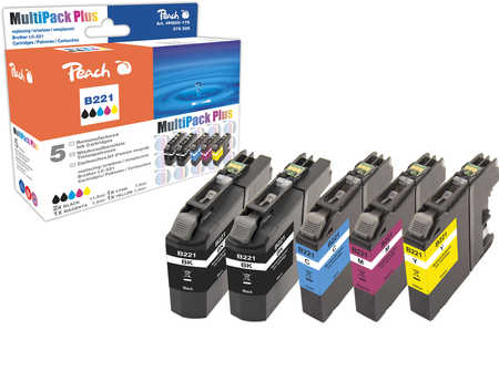 Peach  Spar Plus Pack Tintenpatronen kompatibel zu Brother MFCJ 680 DW