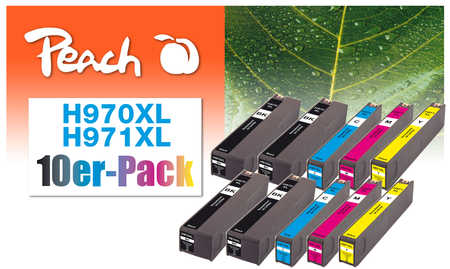Peach  10er-Pack Tintenpatronen kompatibel zu HP OfficeJet Pro X 451 dw