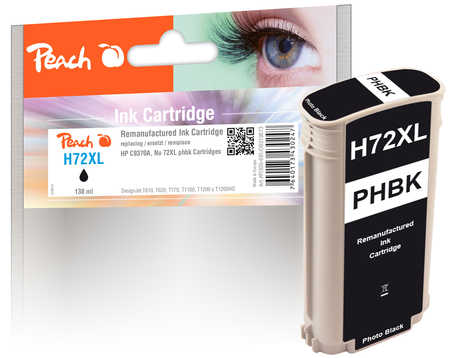 Peach  Tintenpatrone foto schwarz kompatibel zu HP DesignJet T 770 Hard Disk