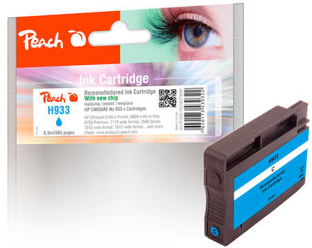 Peach  Tintenpatrone cyan kompatibel zu HP OfficeJet 6100 e-Printer