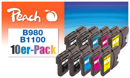 Peach  10er-Pack Tintenpatronen, kompatibel zu Brother MFC-290 Series