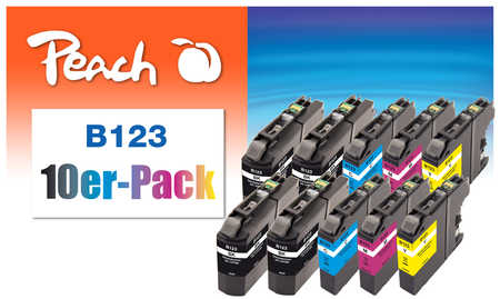 Peach  10er-Pack Tintenpatronen kompatibel zu Brother MFCJ 650 DW