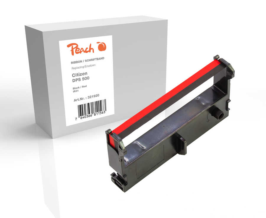 Peach Schriftband kompatibel mit Citizen DPS 500, schwarz/rot  