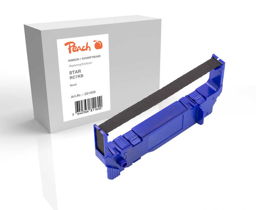 Peach Farbbandkassette kompatibel zu Star RC7KB, schwarz 